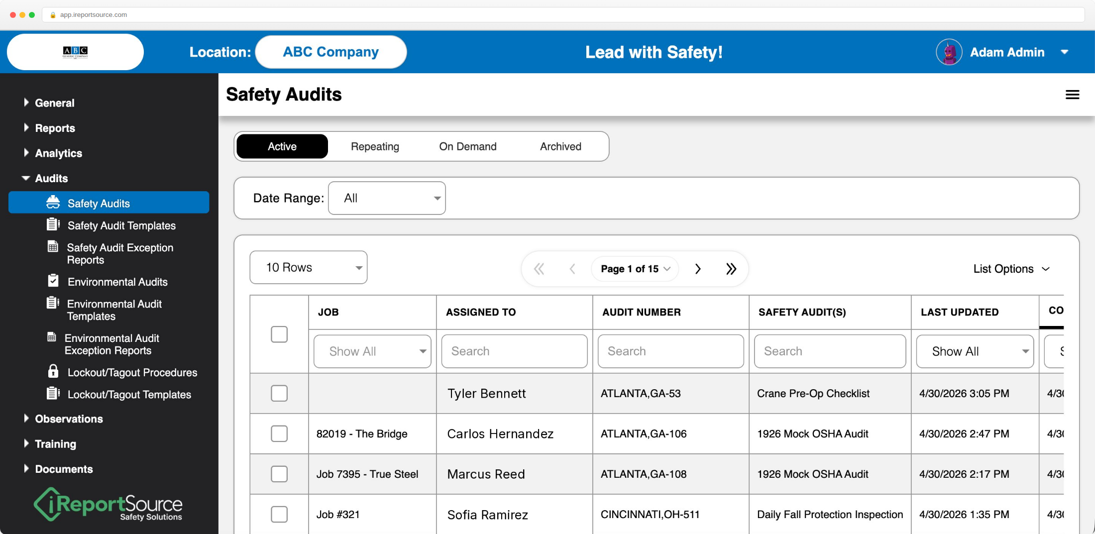 Safety Audit Dashboard