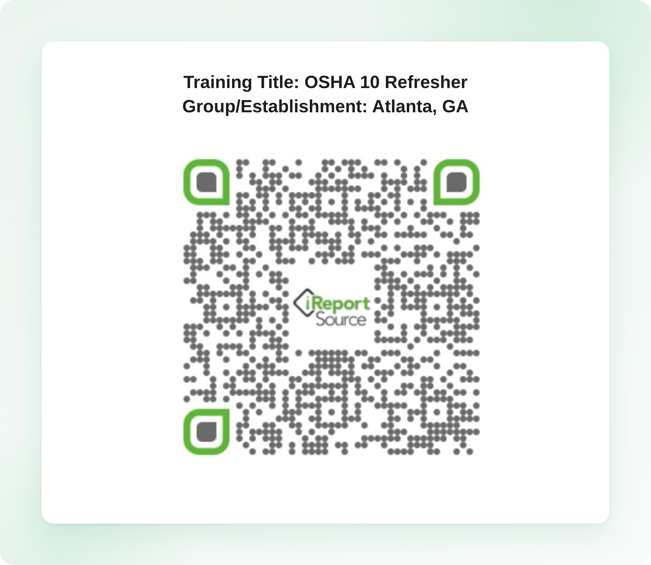 QR Codes for Safety Training